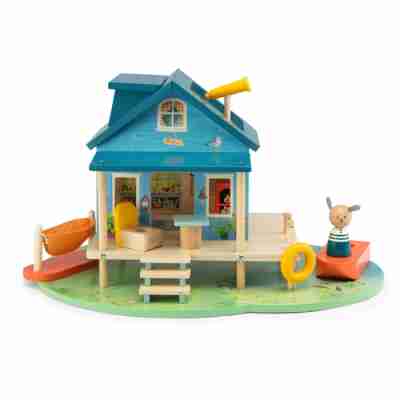 Vue de face de la maison du lac La Grande Famille Moulin Roty