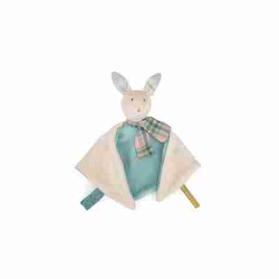 Doudou lapin plat facile à saisir pour bébé