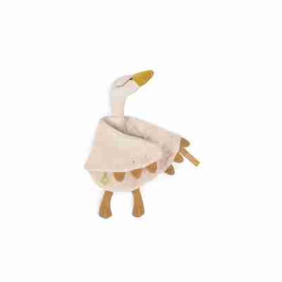 Doudou cygne bébé en velours crème La petite école de danse