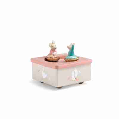 Boîte à musique illustrée La petite école de danse vue de côté