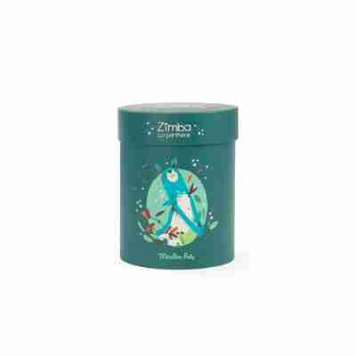 Boîte cadeau ronde de la poupée panthère Zimba Moulin Roty