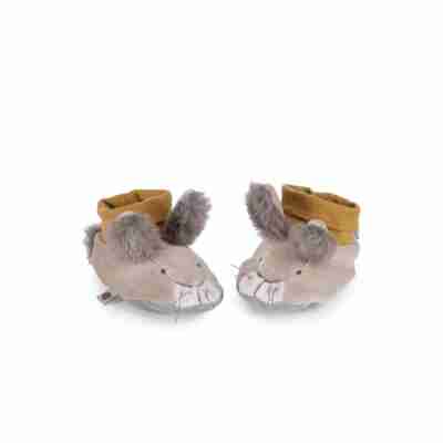 Vue de profil des chaussons lapin Trois petits lapins