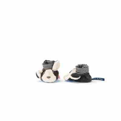 Profil des chaussons chien Puce en textile doux