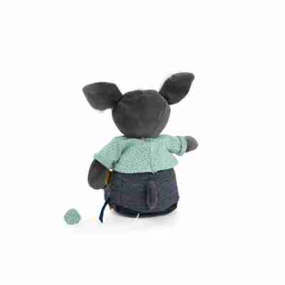 Dos du chien musical Puce avec vêtements en tissu
