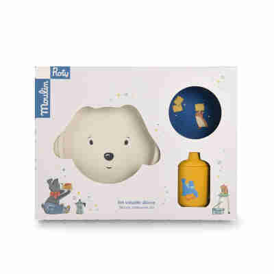 Coffret set vaisselle silicone Puce & Pilou Moulin Roty