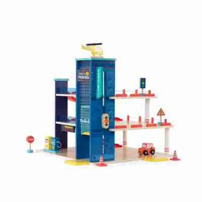 Garage en bois Moulin Roty en situation de jeu