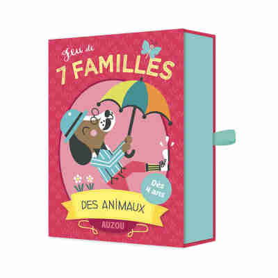 Boîte du jeu de cartes 7 familles des animaux Auzou