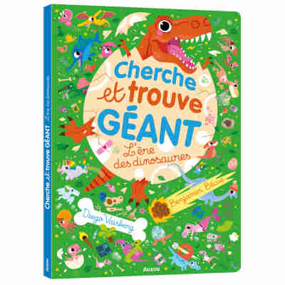 Couverture du livre Cherche et trouve géant L’ère des dinosaures Auzou