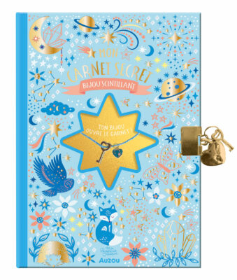 Carnet secret enfant Auzou avec couverture étoilée et bijou scintillant