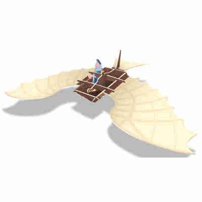 Maquette de machine volante inspirée de Léonard de Vinci