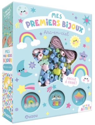Coffret Mes premiers bijoux arc-en-ciel Auzou avec perles colorées