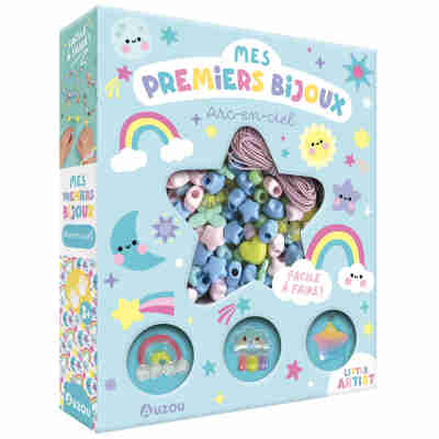 Coffret Mes premiers bijoux arc-en-ciel Auzou avec perles colorées