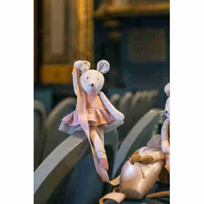 Poupée souris rose ballerine La petite école de danse en velours