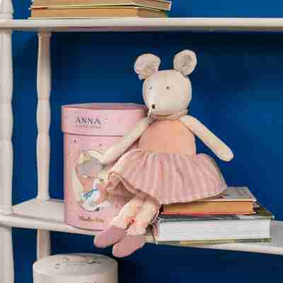 Poupée souris rose ballerine La petite école de danse en velours