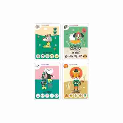 Détail des illustrations animales du jeu de cartes Auzou