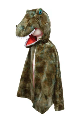 Cape T-Rex Grandasaurus Great Pretenders vue de profil avec tête de dinosaure