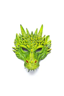 Masque de dragon vert Great Pretenders vue de face
