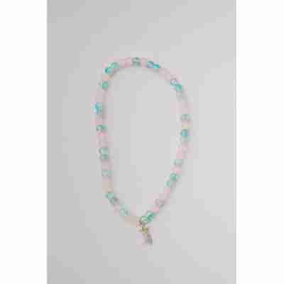 Collier Superstar avec perles rose givré et pendentif étoile filante