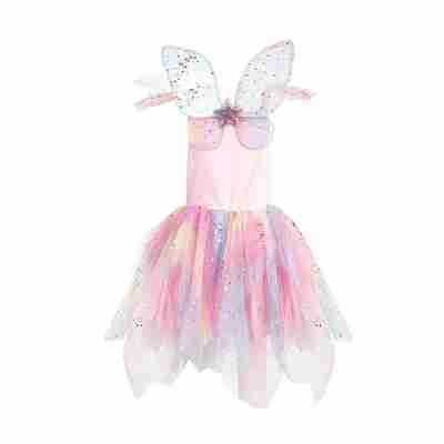 Dos de la robe de fée avec ailes arc-en-ciel et étoile centrale