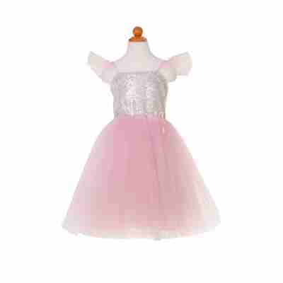 Robe de princesse enfant rose et argent à paillettes Great Pretenders
