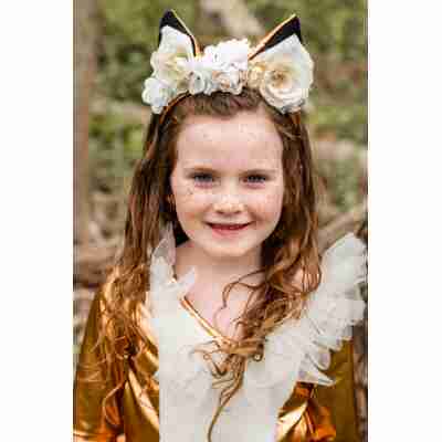 Détail du bandeau avec oreilles et fleurs