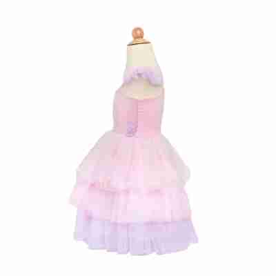 Robe rose scintillante Great Pretenders vue de profil avec volants sur les bretelles
