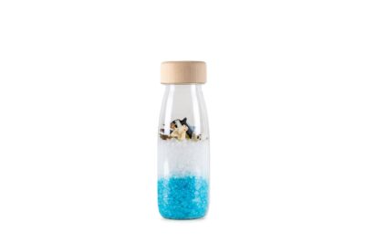 Bouteille sensorielle Arctique Petit Boum avec cristaux bleus et animaux polaires