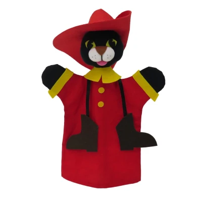 Marionnette Chat Botté Bass & Bass avec chapeau rouge et costume