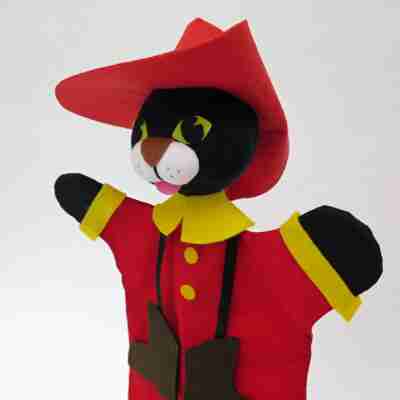 Marionnette Chat Botté personnage de conte pour théâtre de marionnettes