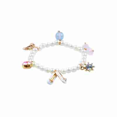Bracelet Perfectly Charming Great Pretenders avec perles nacrées et charms princesse