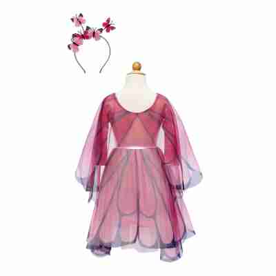 Vue arrière du déguisement papillon rose enfant