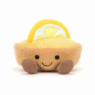 Détail tranche citron brodée sur peluche Jellycat Collette