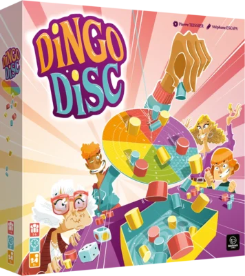 Boîte du jeu Dingo Disc avec illustration colorée