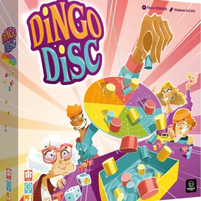 Boîte du jeu Dingo Disc avec illustration colorée