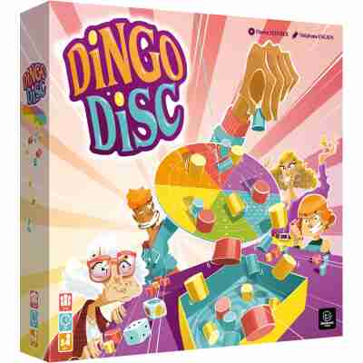 Boîte du jeu Dingo Disc avec illustration colorée