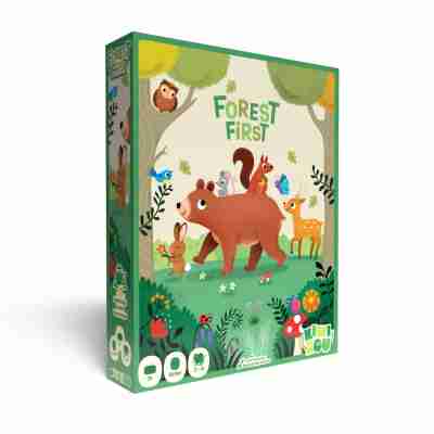Boîte du jeu Forest First avec animaux de la forêt
