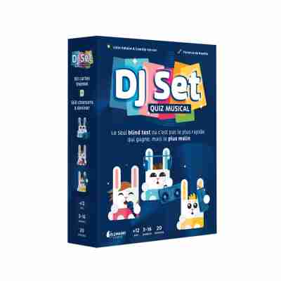 Boîte du jeu DJ Set quiz musical avec illustration colorée