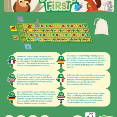 Plateau du jeu Forest First avec parcours coloré