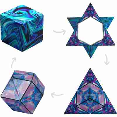 Transformation du cube Shashibo en différentes formes géométriques