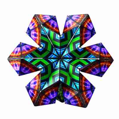 Cube Shashibo en transformation avec formes ouvertes