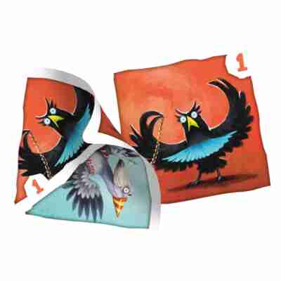Cartes Crazy Birds avec oiseaux colorés et décalés