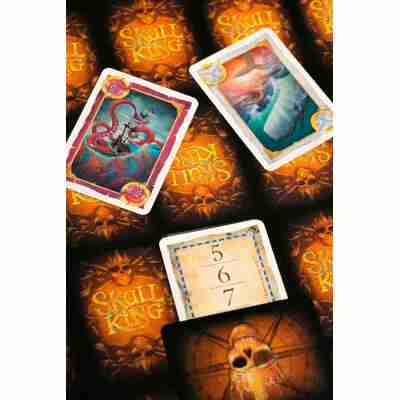 Détail des cartes Skull King avec sirène et kraken