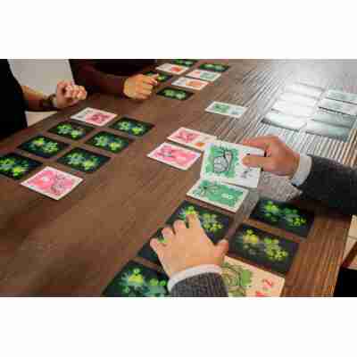 Partie de Symbiose en cours avec joueurs autour de la table