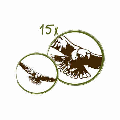 Illustration du grossissement x15 du télescope enfant Explora