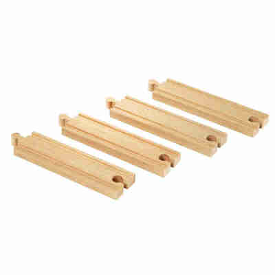 Lot de 4 rails moyens droits BRIO de 144 mm