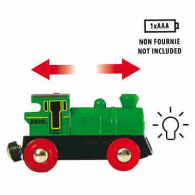 Locomotive Brio avec phares lumineux et marche avant arrière