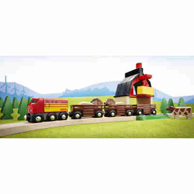 Train Brio transportant les animaux de la ferme
