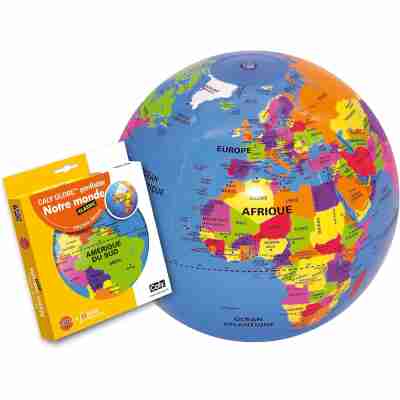 Ptit Loustic – Magasin de jeux et jouets à Saint-Étienne 33 Boîte du globe gonflable éducatif 30 cm avec carte du monde