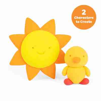 Ptit Loustic – Magasin de jeux et jouets à Saint-Étienne 2 Soleil et caneton réalisés avec Super Clay Sunrise Tiger Tribe
