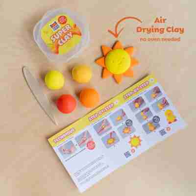 Contenu du coffret Super Clay Sunrise Tiger Tribe et guide illustré